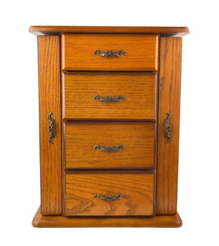 Oak tabletop jewelry armoire - oak,